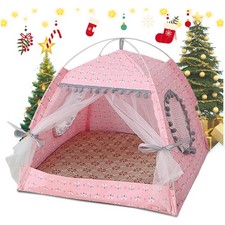 Cat Princess Indoor Tent House Pet Dog Cute Floral Cave Nest Bed Portable Dog...