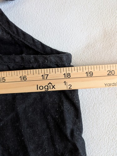 Not Perfect Linen Langley Size M Black Slip Dress Summer Boho Cottagecore Farm - Picture 4 of 6