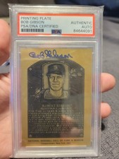 1982 HOF Cooperstown Bob Gibson On Card Auto PSA AUTHENTIC Stl Cardinals Rare