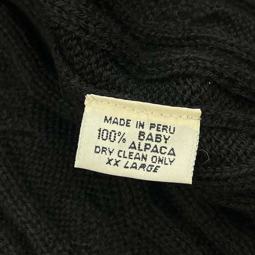 Cárdigan Suéter Maus & Hoffman Negro Tejido con Cable Cremallera Completa 100% Alpaca Talla XXL - Imagen 6 de 10