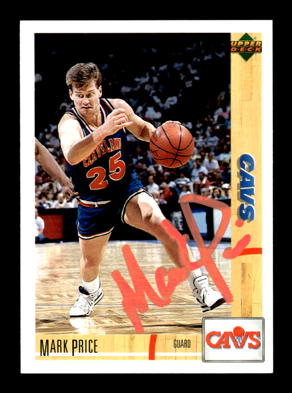 1992-93 Upper Deck # 41 Mark Price Autograph Signed Auto Card (B46) Cavaliers
