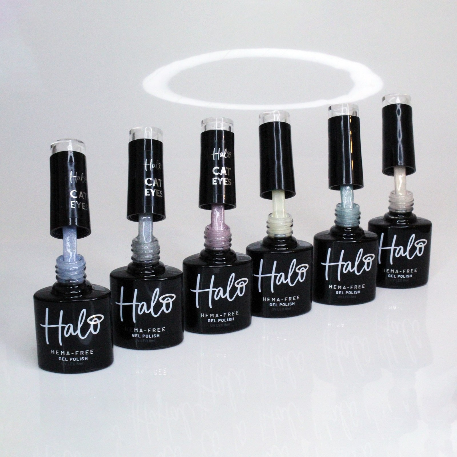 Halo The Snow Angel Hema & TPO Free Gel Polish Set & Free Desk Mat (6 x 8ml)