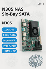  US Seller N305 Mini-ITX NAS Motherboard -- 10GbEthernet/6xSATA/2xM.2/2x2.5GbE