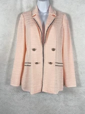 Ming Wang Knit Sweater Womens Small Pink Cardigan Long Sleeve Open NWOT