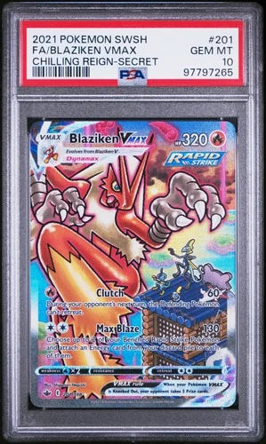2021 Pokemon Chilling Reign Blaziken Vmax Full Art #201 PSA 10 Secret Alt Art