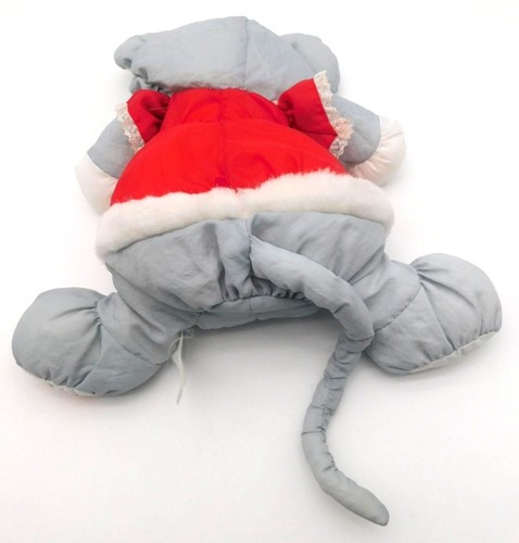 Vintage Fisher Price Puffalump grau Maus Mrs. Claus Weihnachten Nylon Plüsch LESEN - Bild 6 von 8