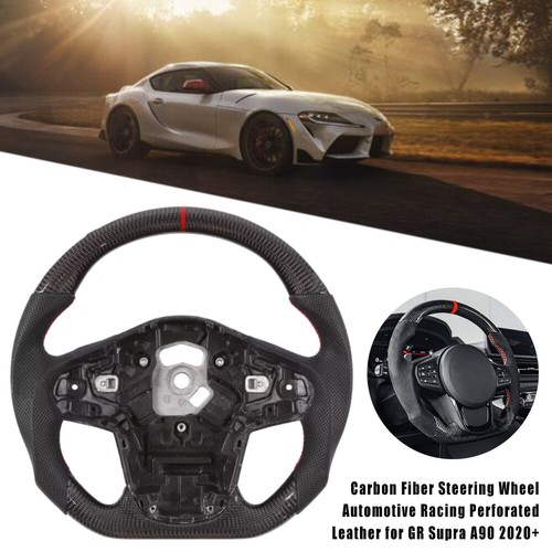Real Carbon Fiber Steering Wheel Perforated Leather for GR Supra A90 MKV 2020+ - Bild 5 von 23