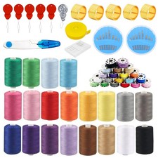 20 Color Sewing Thread Kits, 1000 Yards Polyester Thread Spools with Needle, ...