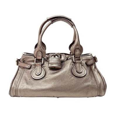 CHLOÉ Paddington Silver Calfskin Leather Shoulder Bag | eBay