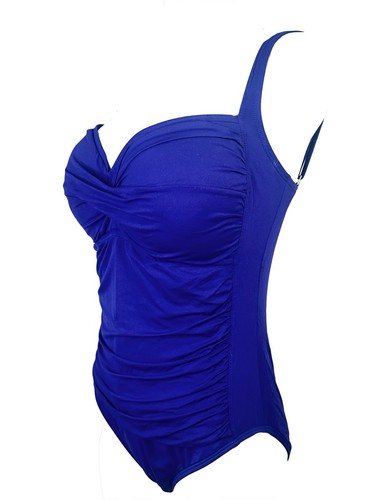 La Blanca Twist Front Tummy Control One Piece Size 14 Purple New - Picture 2 of 7