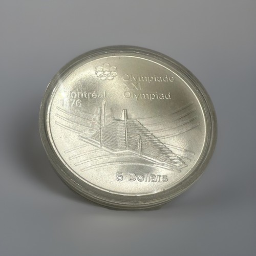 1976 Montreal Olympiad XXI Canada Elizabeth II 5 DOLLAR Silver Uncirculated coin - Picture 3 of 7