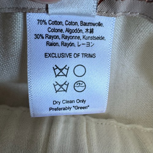 MARA HOFFMAN Gold Beaded White Tapered Pants - Size S - Good Condition - Picture 7 of 8