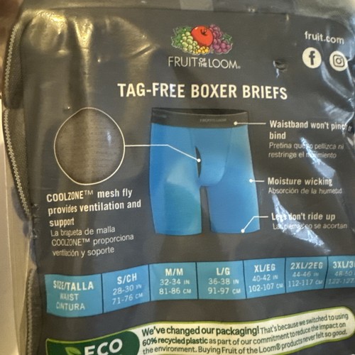 Paquete de 6 calzoncillos boxer fruit of the loom tag free cool zone talla XL 40-42 - Imagen 7 de 10