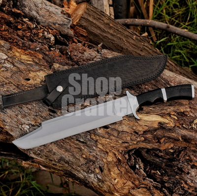 #ad HANDMADE High POLISH HUNTING PREDATOR BOWIE MACHETE KNIFE W SHETH $99.00