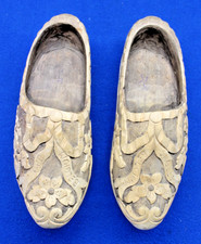 Belgium Wooden Shoes Or Clogs Carved Out of Wood Vintage