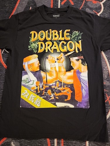 AMERICAN CLASSIC DOUBLE DRAGON TWO FIGHTER BLACK ADULT T-SHIRT SIZE MEDIUM - Picture 2 of 9