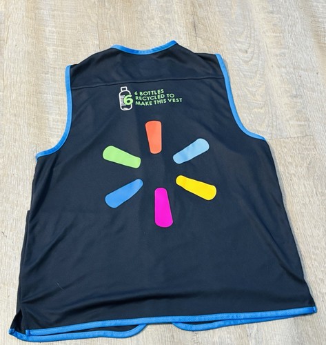 Walmart Employee Vest Adult M Gray/Blue Full Zip Sleeveless Associate Uniform - Picture 2 of 7