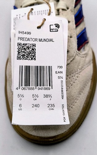 Adidas Predator Mundial Sneaker Alumina/Active Blue/Gum Gr. UK 5,5 IH5499 - Bild 11 von 21