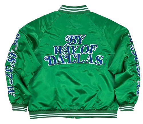 By Way of Dallas Texas Mavericks Green Full Zip 2019 Bomber Jacket Size M RARE - Picture 1 of 7
