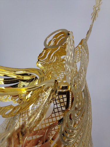 Stunning 2002 Baldwin 9" Angel Tree Topper Brass Christmas Holiday - Picture 8 of 18