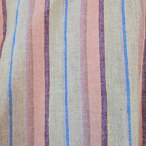 Maeve Anthropologie Lida Pink Tan Striped Long Sleeve Linen Button Up Blouse 3X - Picture 9 of 12