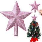 Hanaive Christmas Tree Topper Mini Star Small Treetop for 5.91 Inch, Pink 