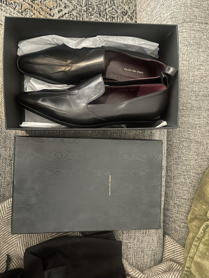 DRIES VAN NOTEN Beige Calf Hair Pointed Toe Loafers Flats 40