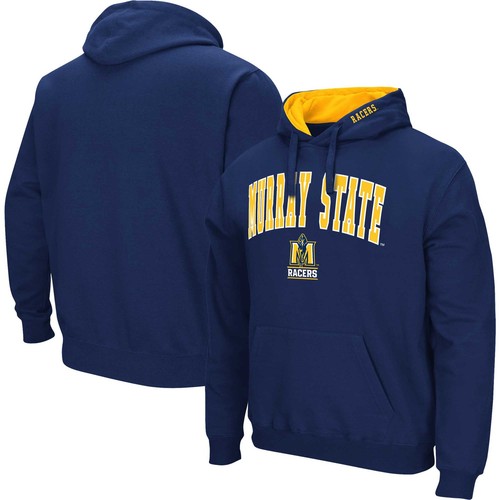 Men's Colosseum Navy Murray St. Racers Arch & Logo 3.0 Pullover Hoodie