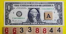Quad Pairs 66338844 A  Fancy Serial Number One Dollar Bill 8s 6s 4s 3s 2017A DC