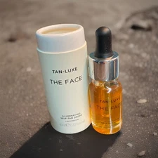 Tan-Luxe THE FACE Self-Tan Drops Light/Medium - 0.33 oz, 10 ml Mini Travel NIB