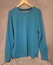 All in Motion Teal Performance Quick Dry L Men's Pullover Long Sleeve T-Shirt