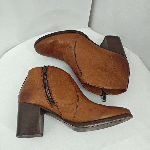 FRYE Nora Short Zip Booties Stiefeletten Größe 8 B Muskatbraun Leder - Bild 7 von 9