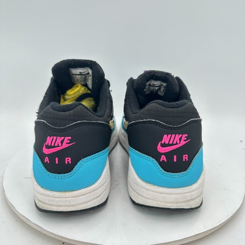 Nike Air Max 1 Hombres Talla 9 CI2450-001 Jewel Swoosh Negro Azul Peludo Zapato de Entrenamiento - Imagen 5 de 11