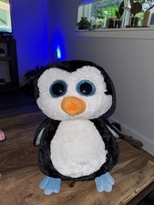 TY Beanie Boo WADDLES Penguin Plush Large Jumbo 16". (P)