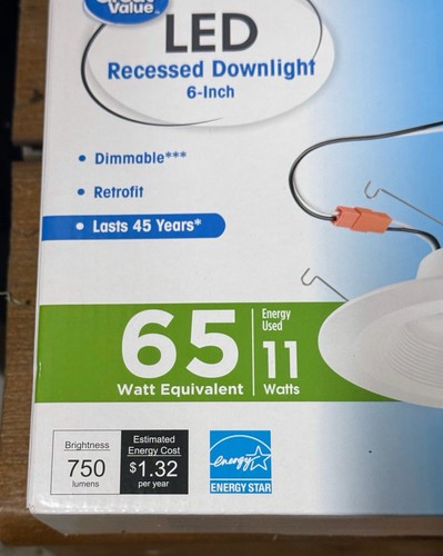 LED Down light Recessed 6 Inch 65 Watt Equivalent Home Improvement Lighting - Picture 5 of 5