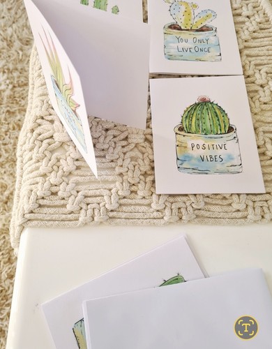 Cards X 4 Set, Cactus Succulents - Picture 8 of 10