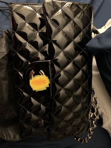 black patent leather crossbody bag