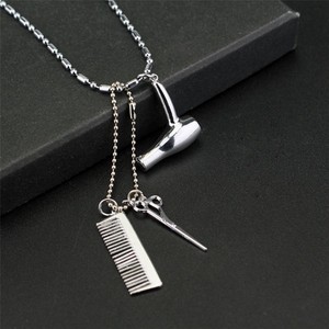 Cosmetologist Hair Dresser Necklace Scissors Hairdryer Stylist