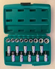 Genuine 19pc TORX Splined Bit Socket And Driver Tool Kit w/Storage Box *QUALITY*