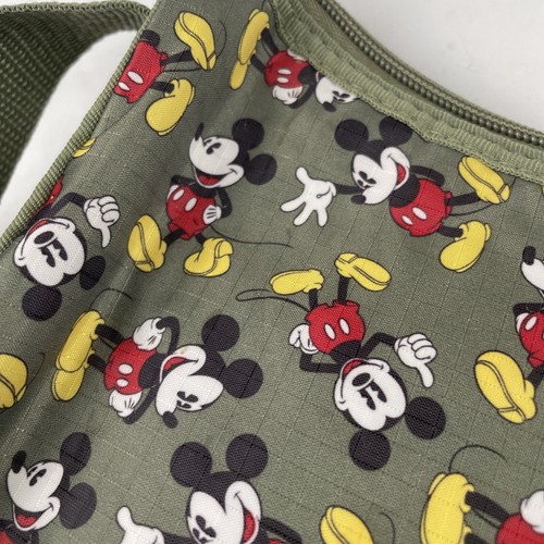 Cartera de hombro con cremallera de Mickey Mouse de Disney con bolsa de cosméticos a juego de nailon verde - Imagen 17 de 17