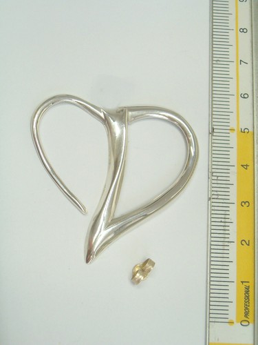 ORECCHINI a lobo con INIZIALE " D " a forma di CUORE in Argento 925 - Picture 2 of 2
