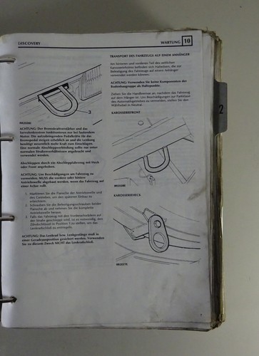 Manuale Officina Land Rover Discovery I 200 Tdi + V8 Da Anno 1989 Tedesco - Foto 4 di 10