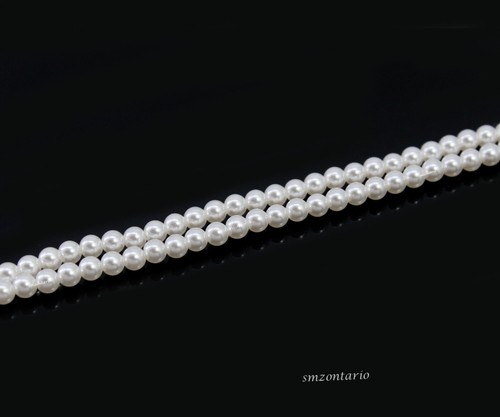 Natural South Sea Kei Islands Pure White Round 4.00 MM Queen of Pearl Strand 15" - Picture 5 of 8