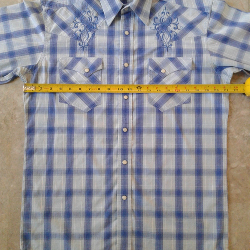 Brooks & Dunn Western Hemd Panhandle Slim M Herren LS Pearl Snap Cowboy blau *Mangel - Bild 5 von 16