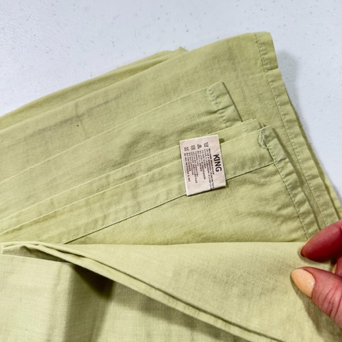 venus flat sheet king solid green cotton blend traditional modern - Picture 3 of 10