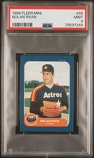 1986 Fleer Mini Nolan Ryan #65, PSA 9 MINT, Astros
