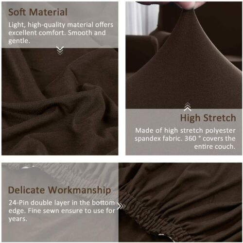 TAOCOCO Sectional Couch Covers 2pcs L-Shaped Sofa Covers Softness Furniture Slip - Picture 4 of 6