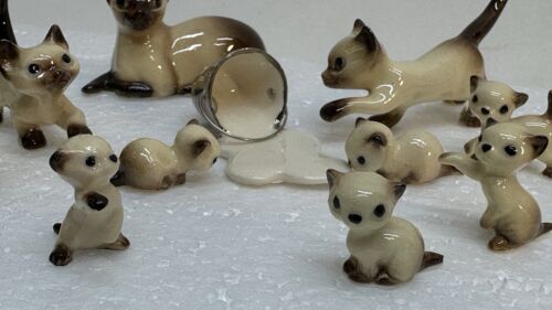 10 Stück HAGEN RENAKER Siamkatzen und Kätzchen Eimer verschüttete Milch Miniatur - Bild 7 von 13