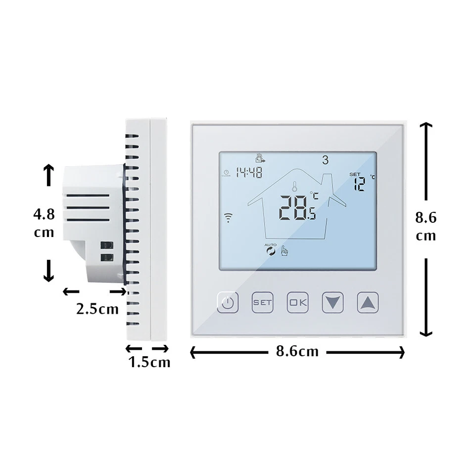 Tuya WiFi Thermostat 16A Smart Touch Warm Floor Heating Temperature Controller - Image 3 of 4