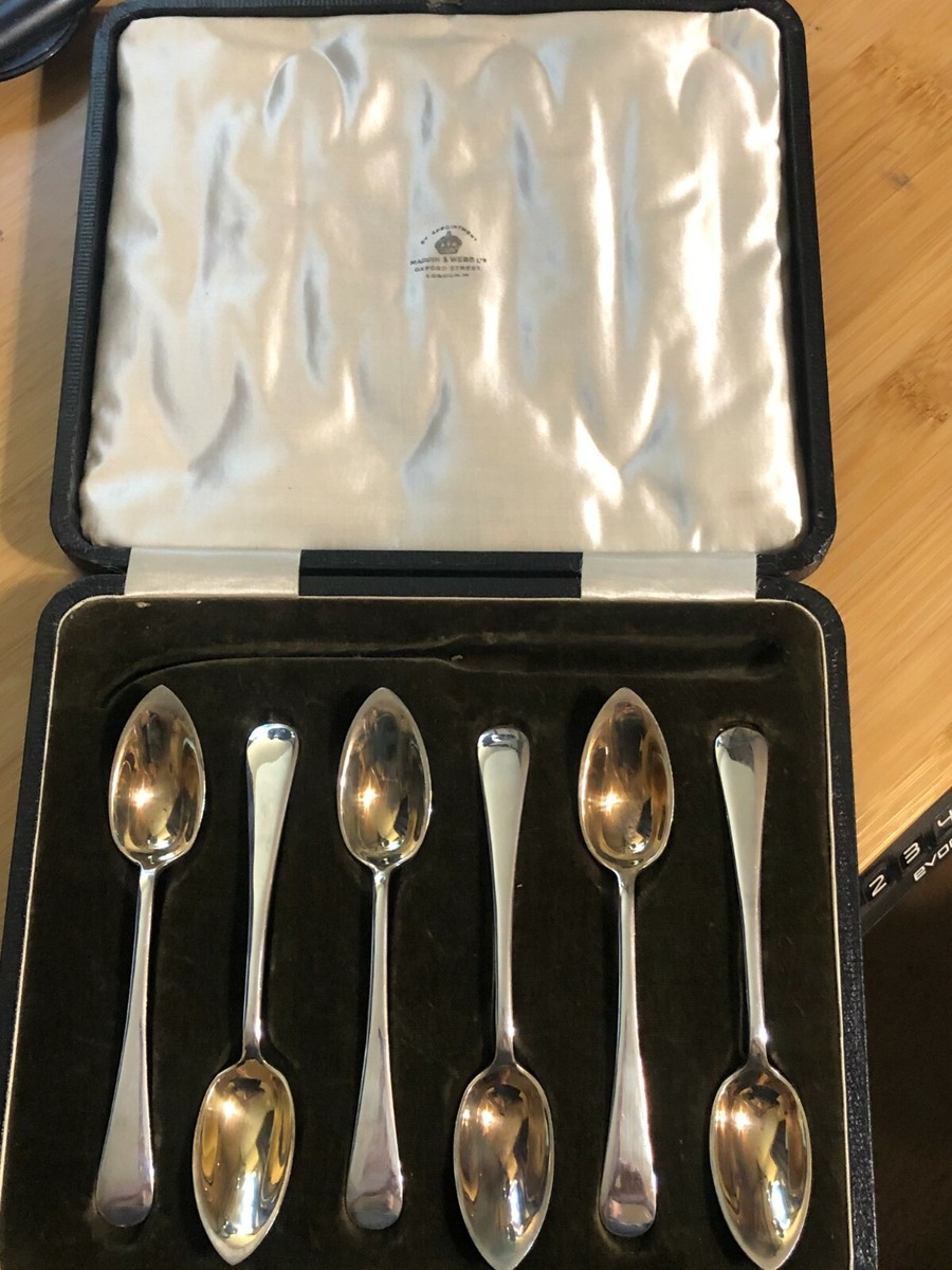Mappin & Webb Princess Silver Plate 6 Piece Grapefruit Spoon Set w